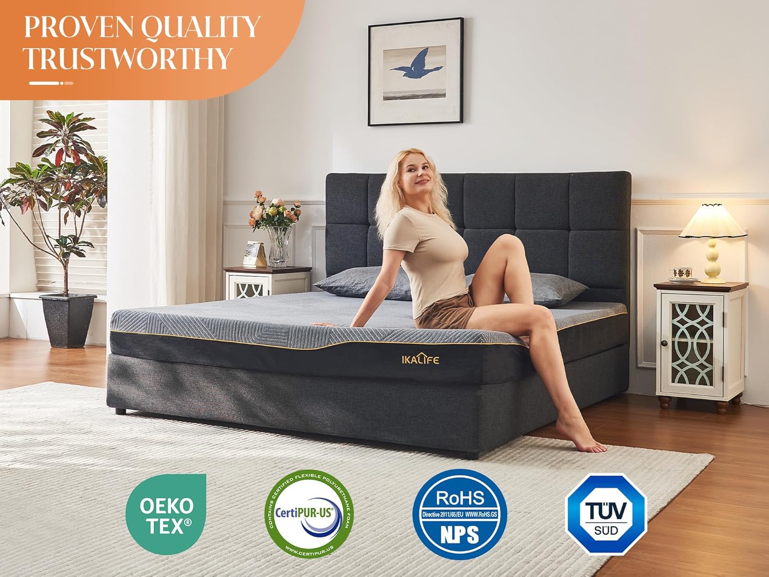 7-Zonen Matratze Kaltschaum Kaltschaummatratze 90 x 200 cm, Gel Memory Foam Mattress, H3 Mittelfest Super Weich, 20 cm Hoch, Oeko-TEX 100 Zertifiziert, Atmungsaktive Rollmatratze, Schwarz