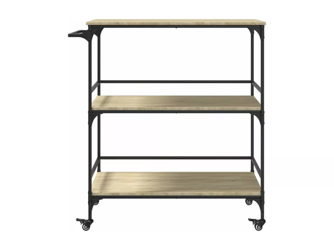 Chariot cuisine chêne sonoma 100,5x50x105 cm bois d'ingénierie