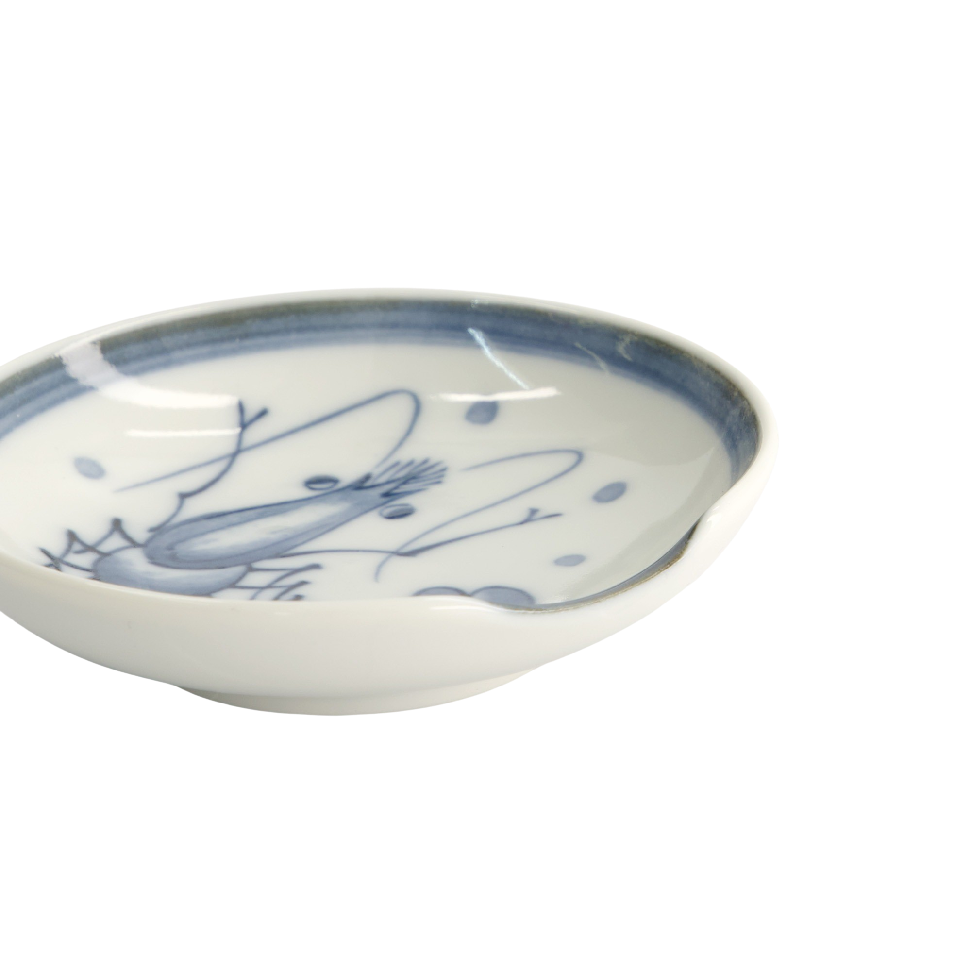 Tokyo Design Studio  Shrimp skål med spisepindeholder, blå/hvid - Ø9,4 cm.