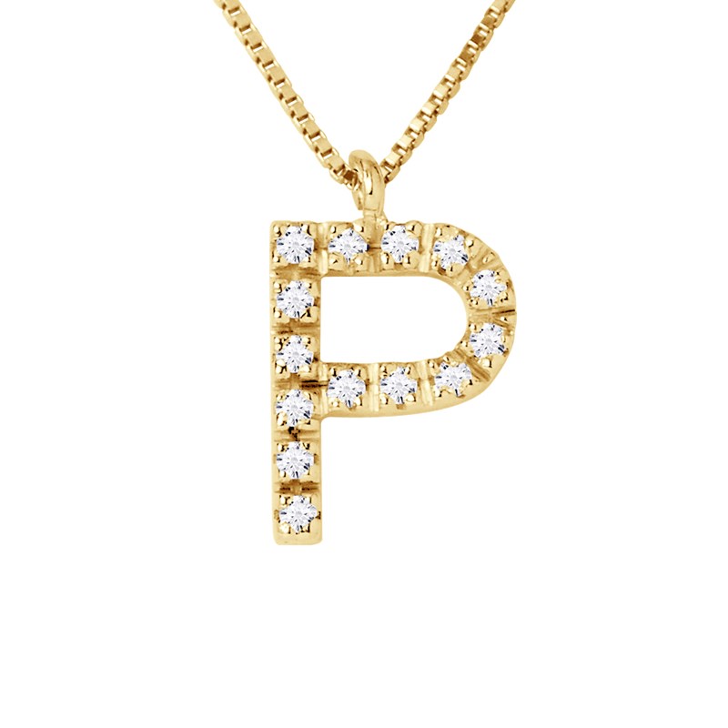 Collier ALPHABET Diamants 0,07 Cts  LETTRE 