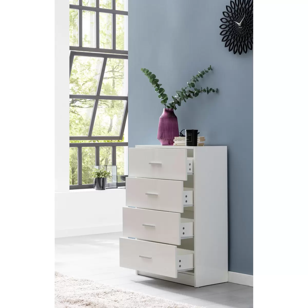 Kommode Campillo silber,weiss