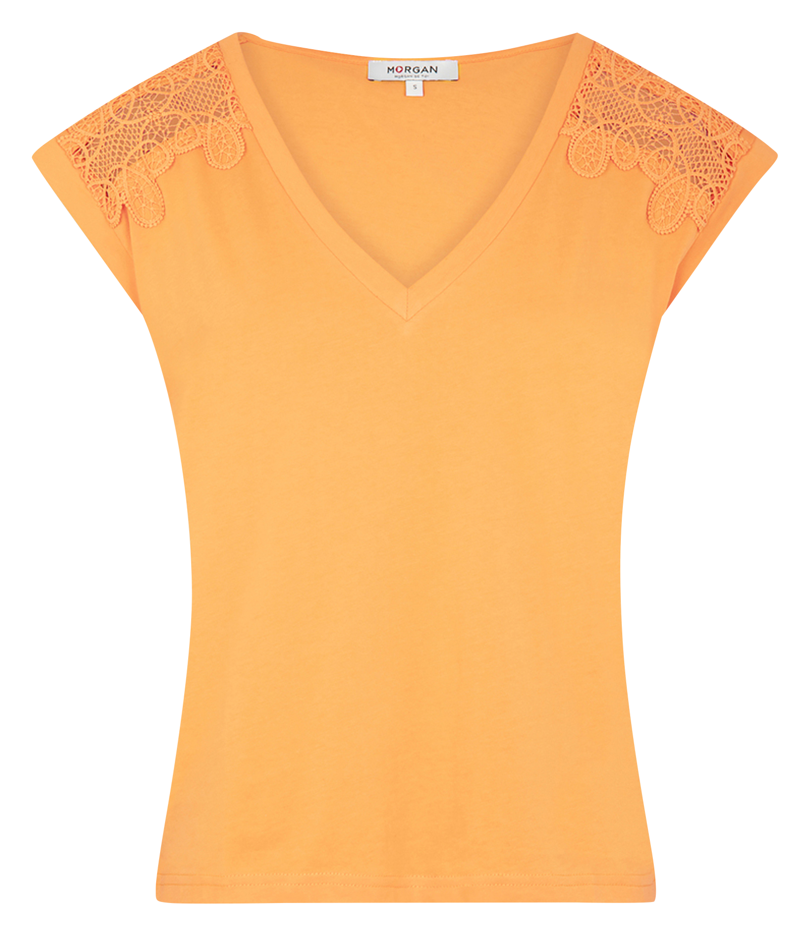 DECI - Tee-shirt col V en coton | Orange