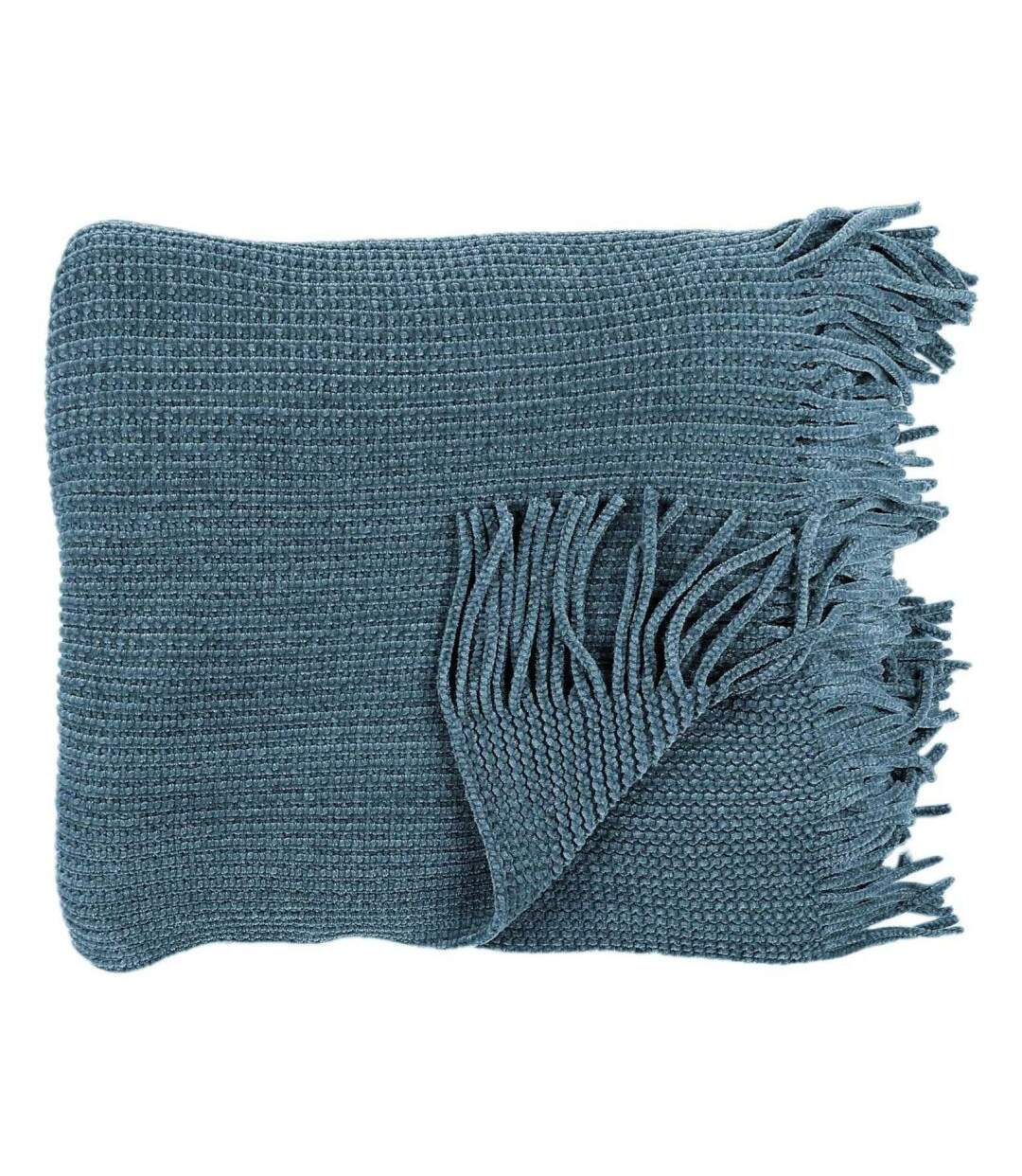 Plaid chenille en polyester avec franges 120 x 150 cm