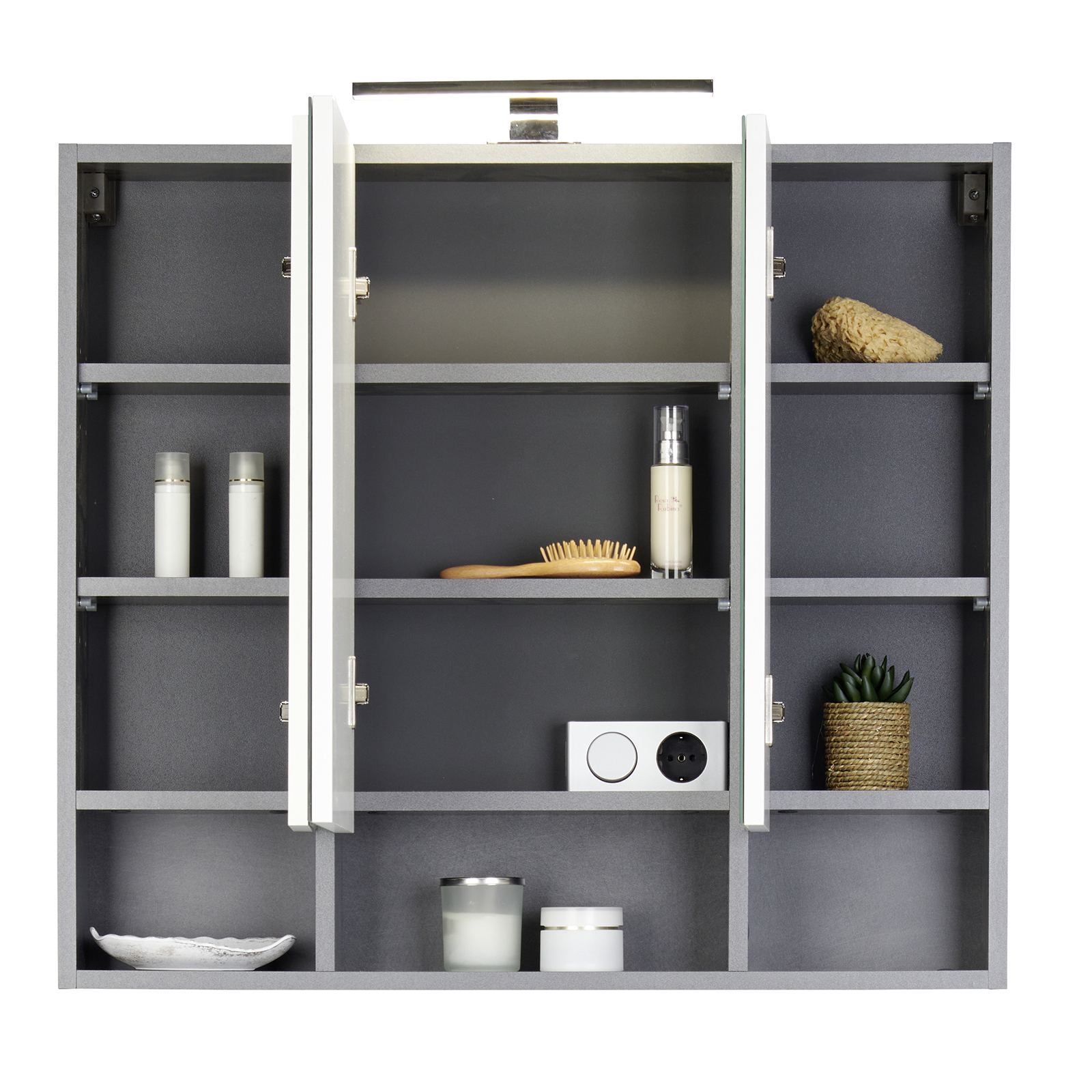 Luca Bessoni Spiegelschrank ALASSIO - Matera dunkel - 80 cm breit
