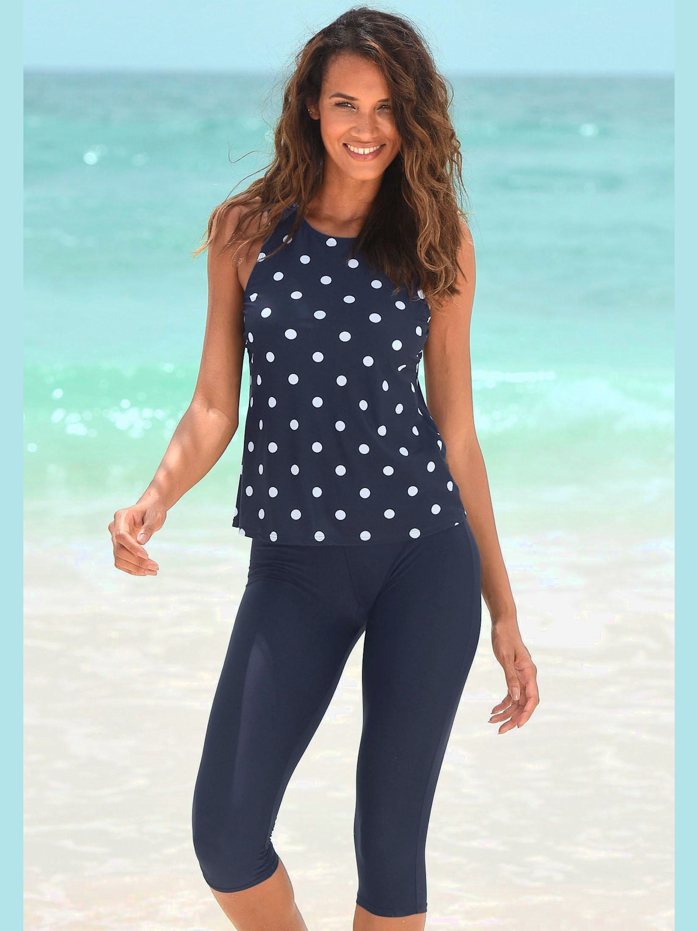 T-shirt pour la baignade imprimé à pois mode