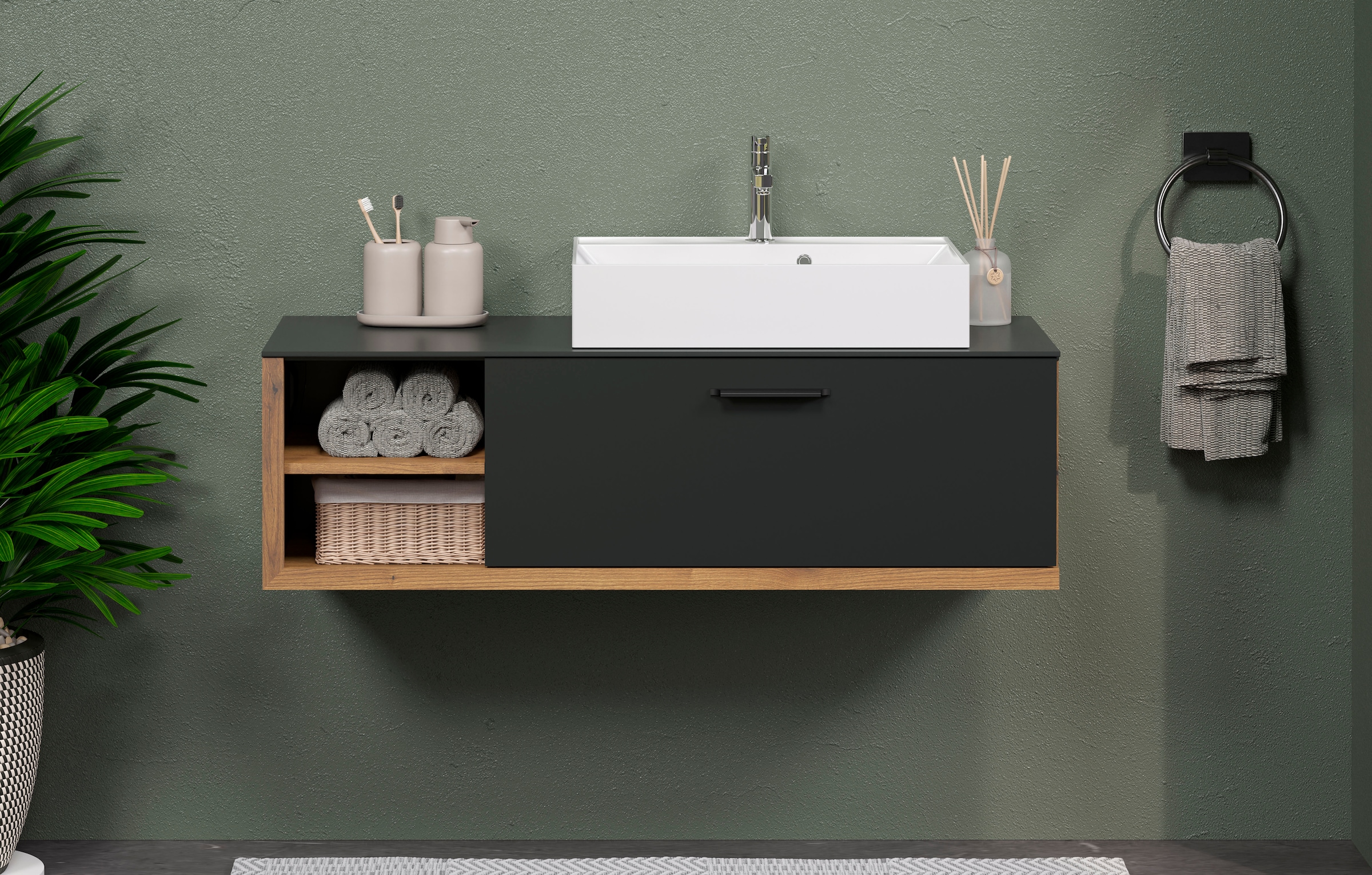 welltime Waschtisch »Premont« Eleganter Waschbeckenunterschrank mit 60 cm Waschbecken - Softclose
