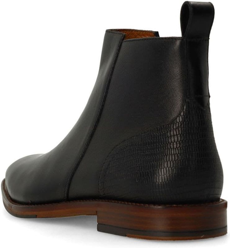 MANFIELD - Chelsea Boots - Zwart - Leer