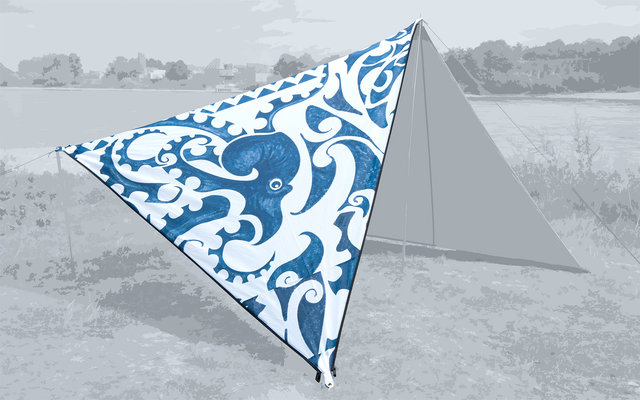 Bent Sonnensegel / Tarp Canvas Allover Set inklusive Stahlaufstellstange