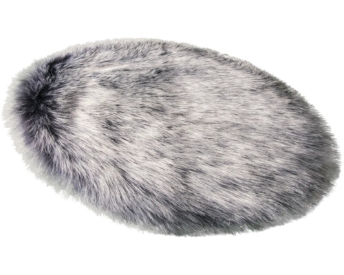 Zitkussen imitatiebont zwart Ø 35 cm