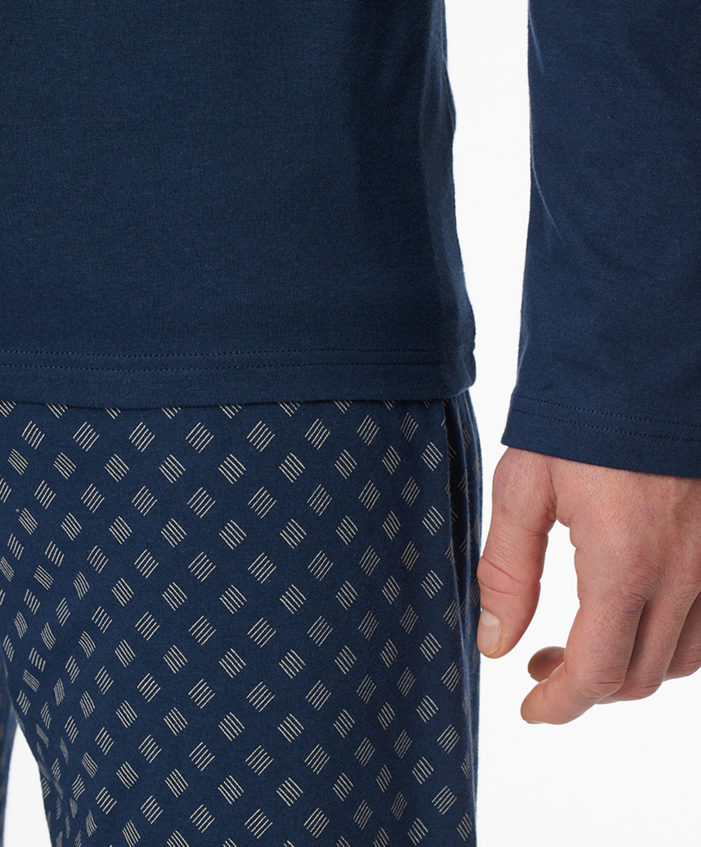 Schiesser Heren pyjamaset blauw