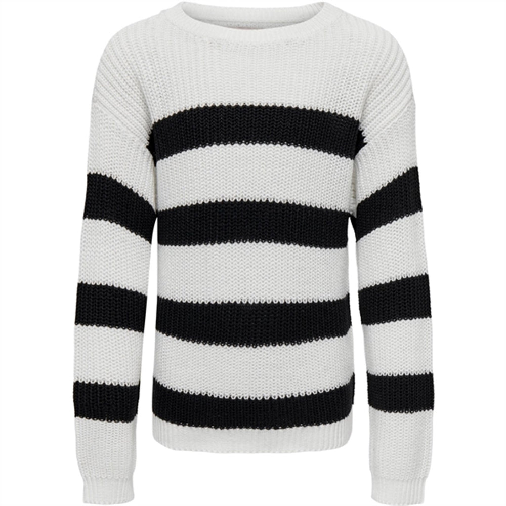Cloud Dancer Black Sif Striped Strik Bluse