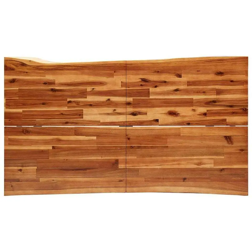 vidaXL Eettafel - Rechthoekige tafel - Massief acaciahout en staal - 140x80 cm