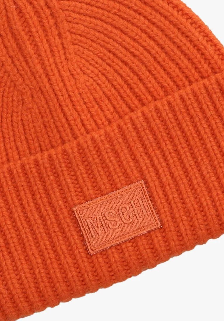 MSCH COPENHAGEN oranje msch copenhagen muts mschkara badge low beanie
