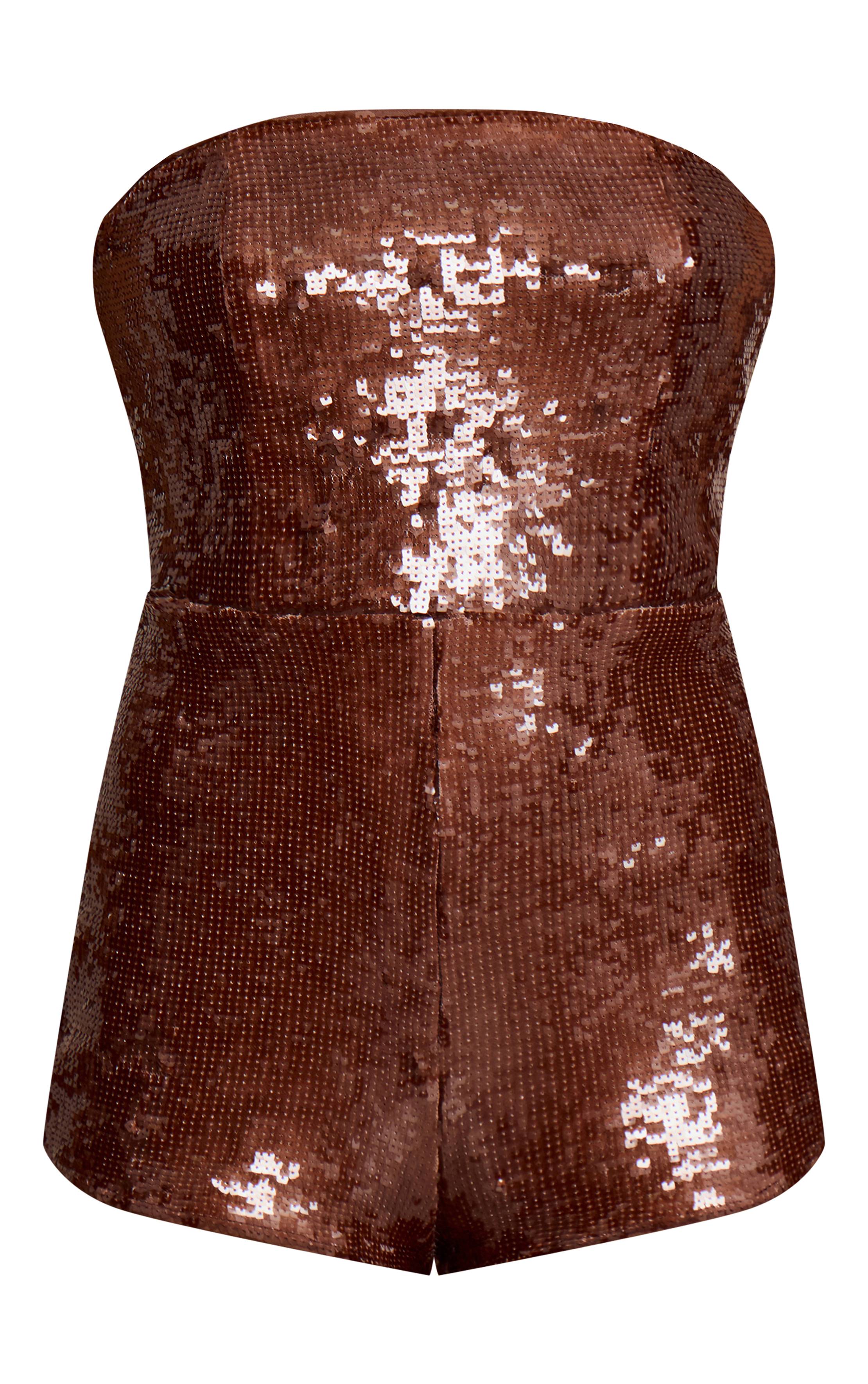 Chocolat Combinaison-short Bandeau À Paillettes