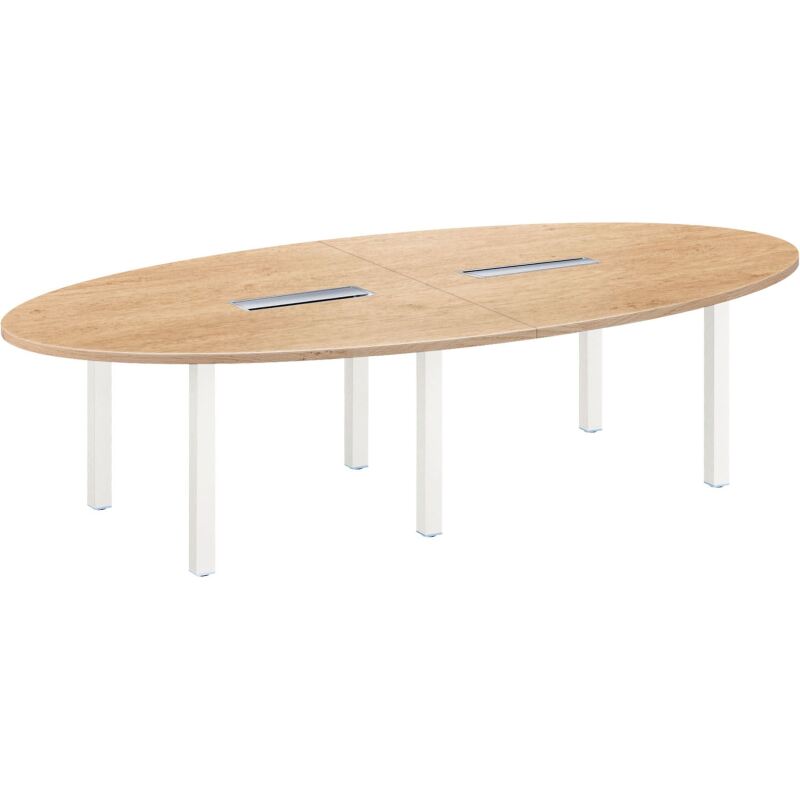 Table de réunion modulable  Eden L 280 x P 140 cm piètement métal 12 personnes