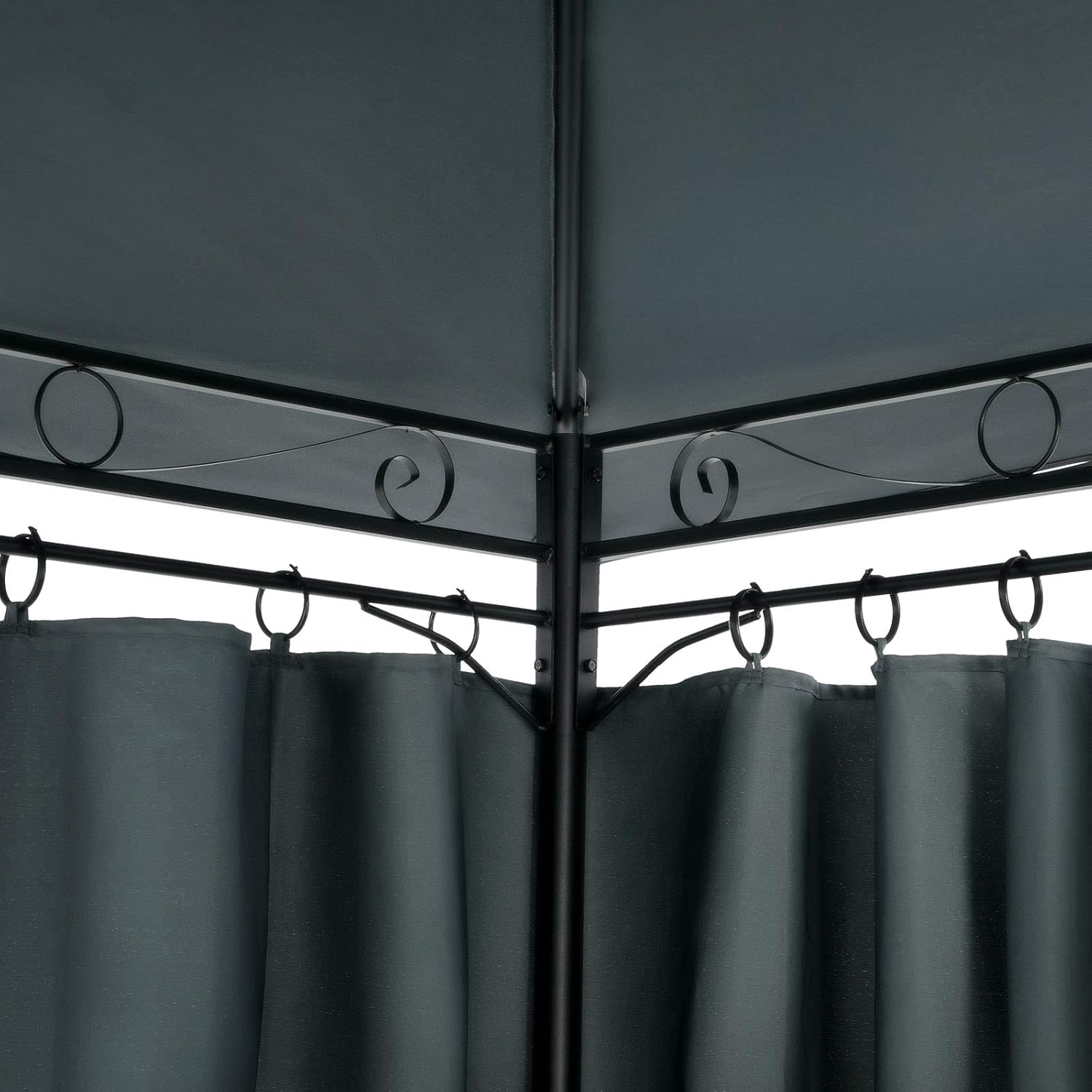 CASARIA® Pavillon Topas 3x4m Metall Wasserabweisend UV-Schutz 50+ mit Seitenteile Stabil Gartenpavillon Modern Anthrazit