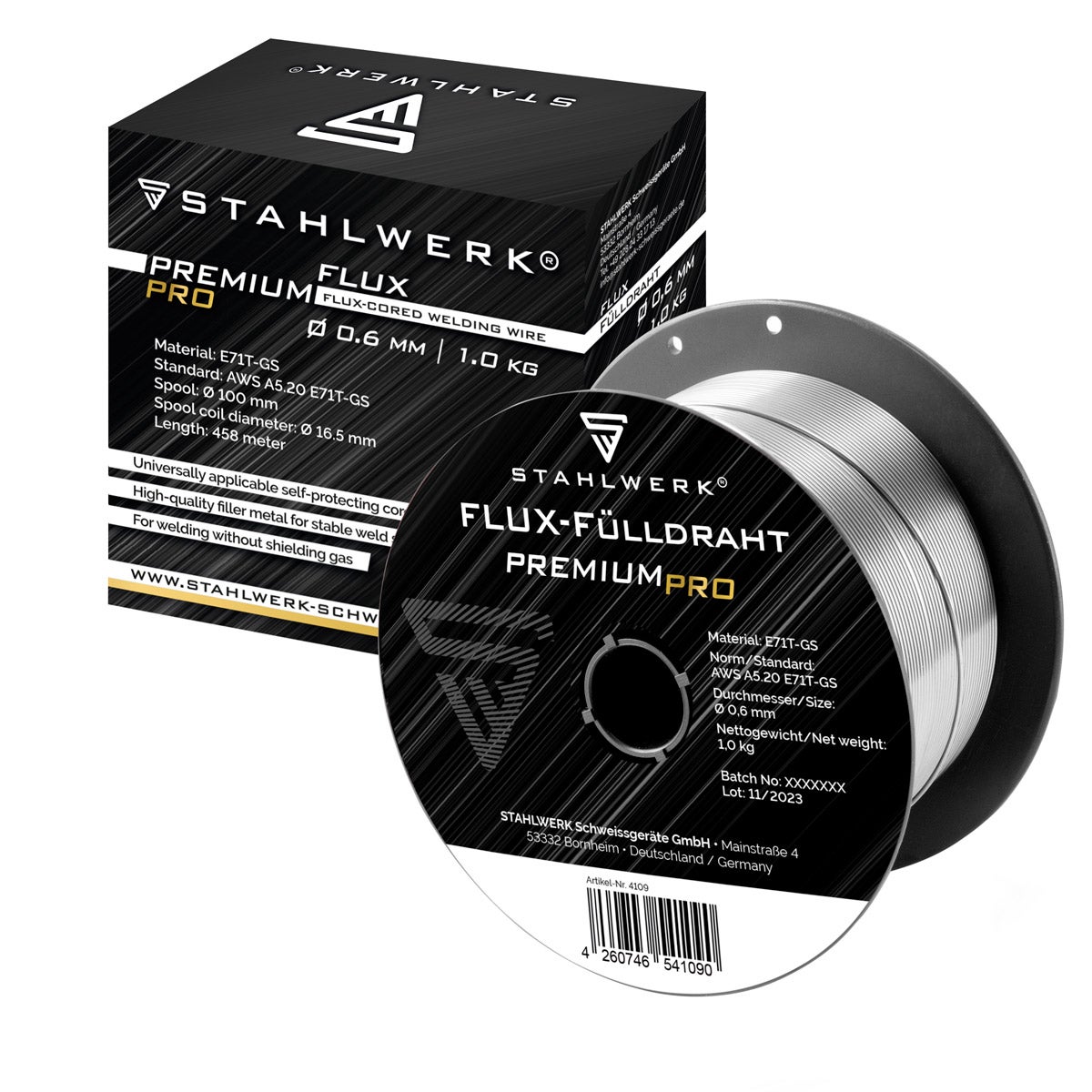 STAHLWERK lasdraad MIG MAG gevulde draad E71T-GS 0,6 mm S100/D100 rol 1 kg