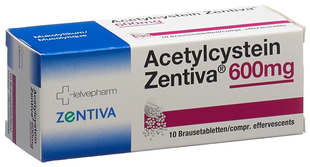 ACETYLCYSTEINE Zentiva Brausetabl 600 mg Ds 10 Stk