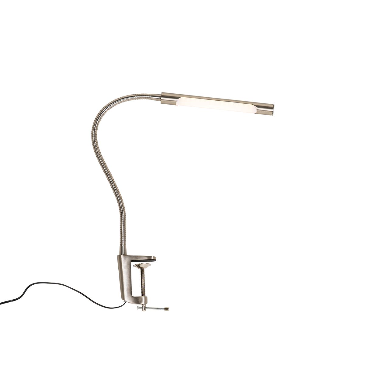 Klem bureaulamp staal incl. LED met touch dimmer - Lionard