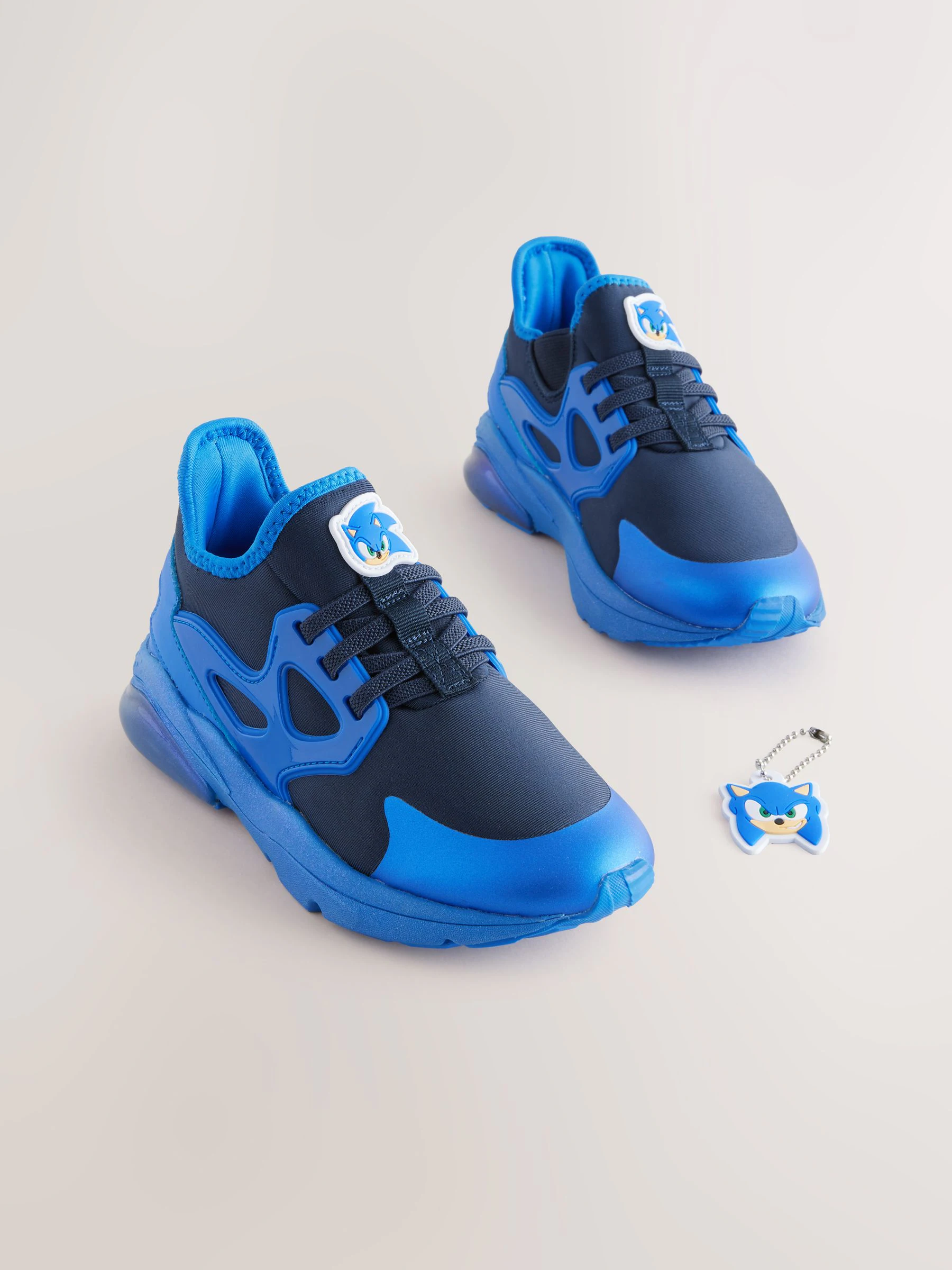 Blauw - Sonic Elastic Lace Trainers