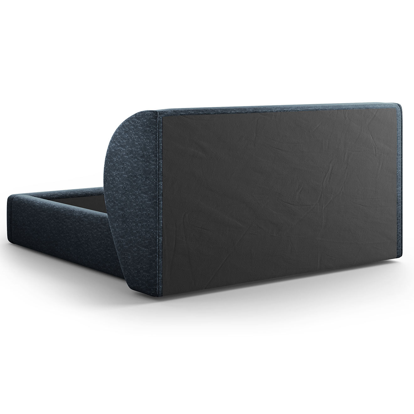 Micadoni Lit Coffre Chenille avec Tête de Lit Miley bleu roi - 230x207x100 cm