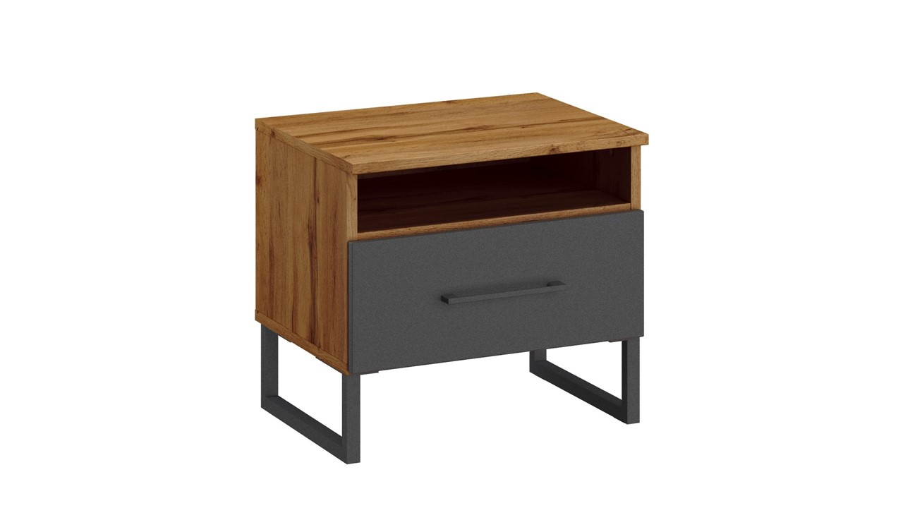 Nachtkast Oakham oak wotan/black