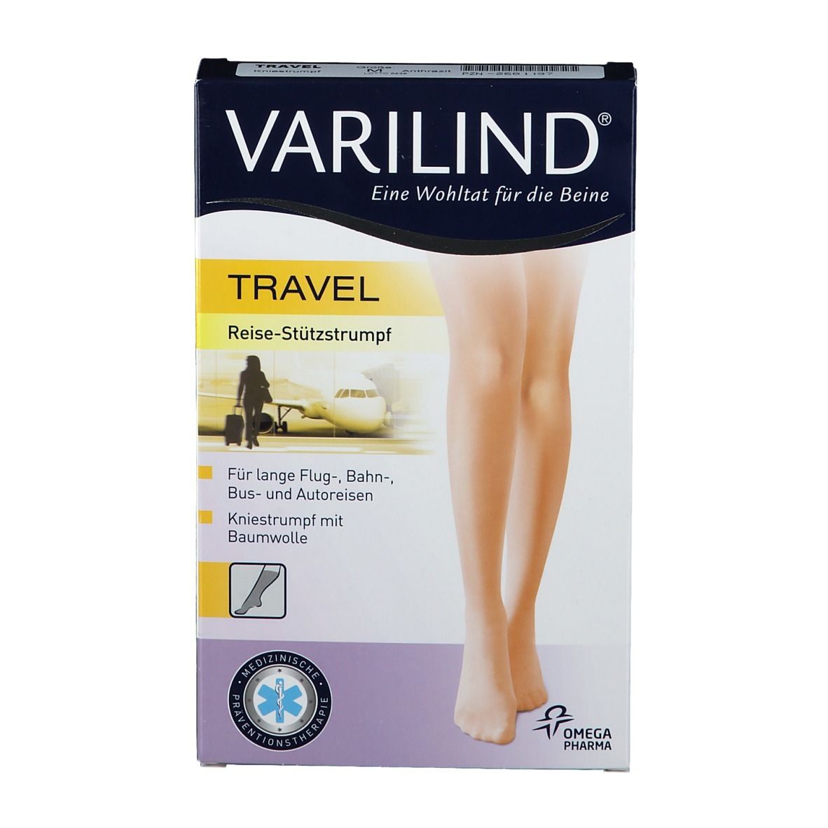 VARILIND® Travel Kniestrümpfe 180 DEN anthrazit Gr. M (40-42,5)