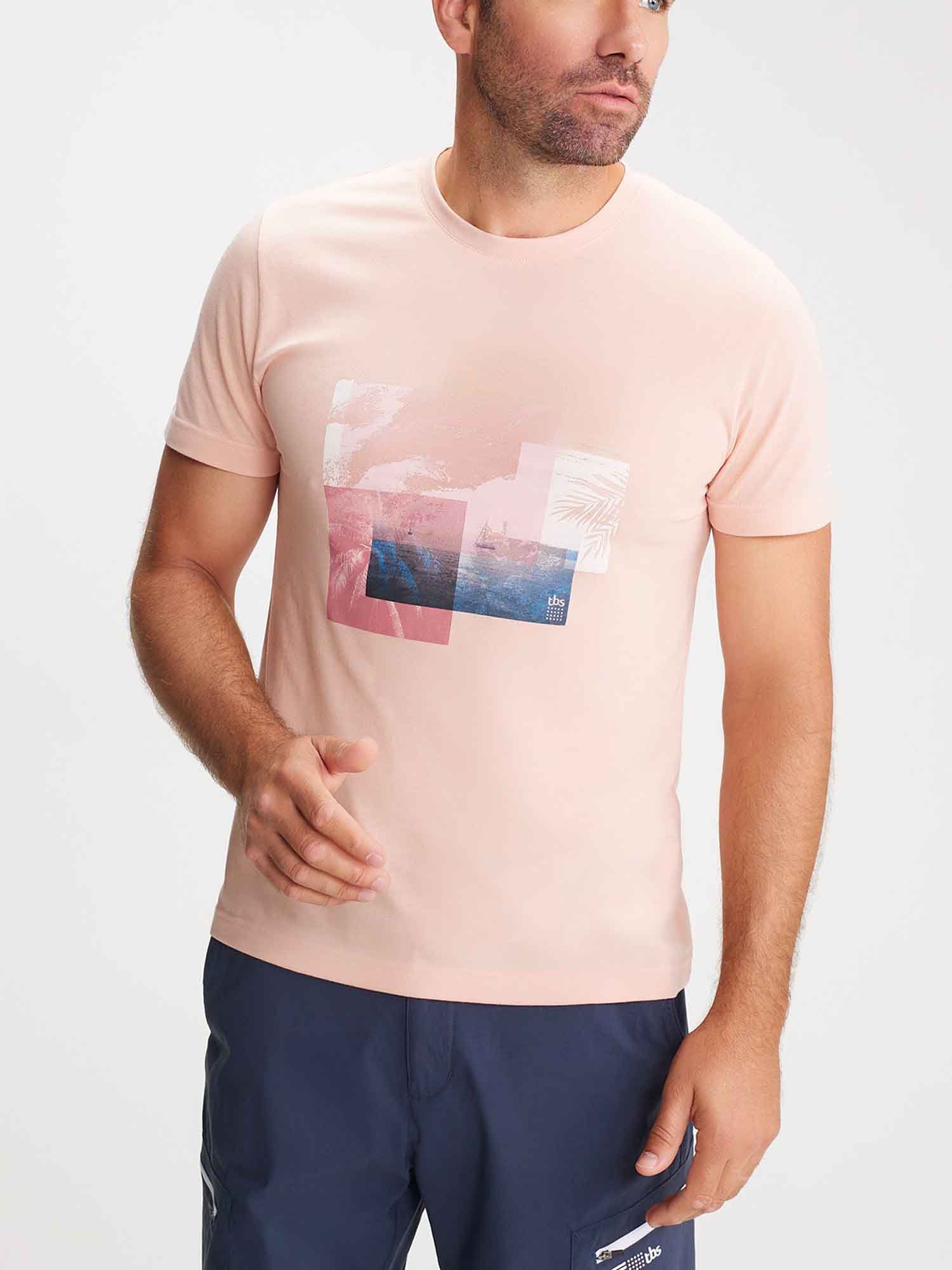 Tee Shirt Homme Manches Courtes Rose