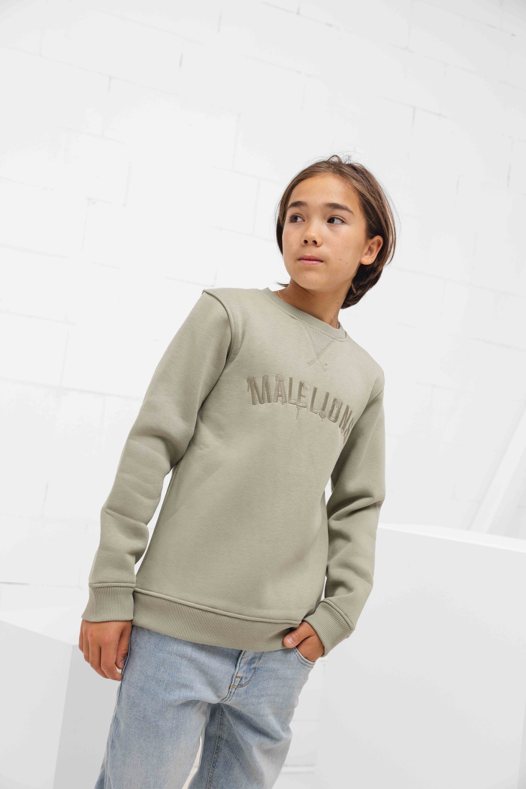 Malelions Paint Sweater Kids Lichtgroen