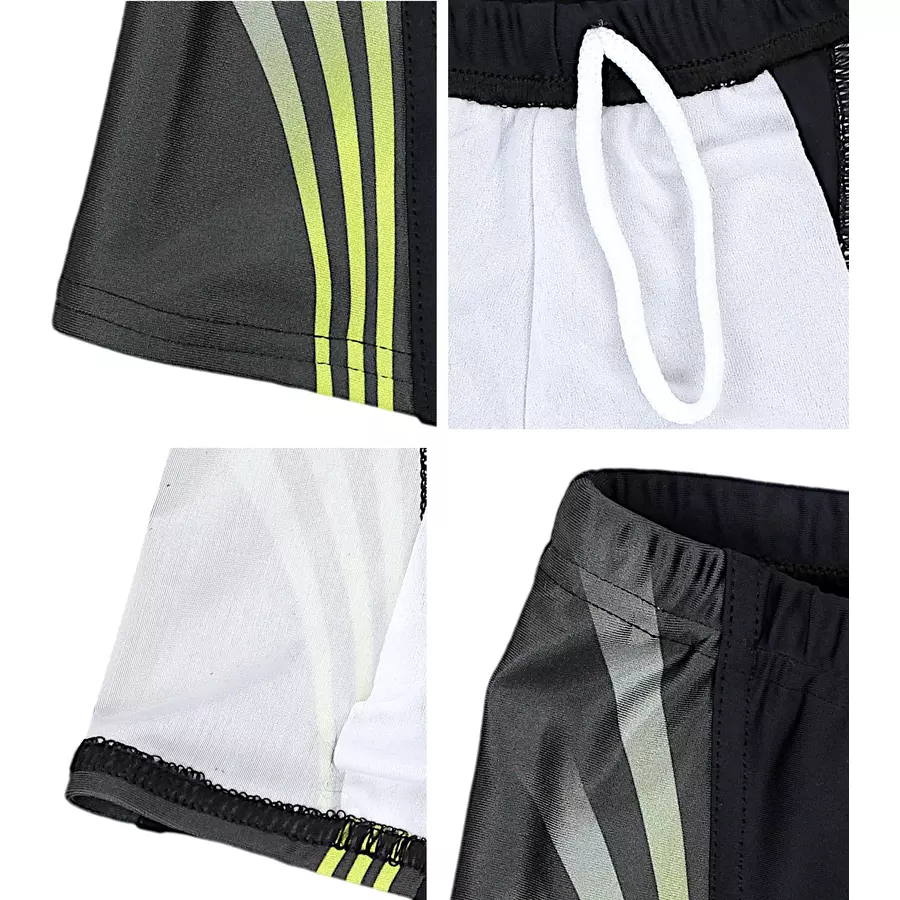 Aquarti Jungen Schwimmhose Kontrastfarbige Einsätze schwarzgrün