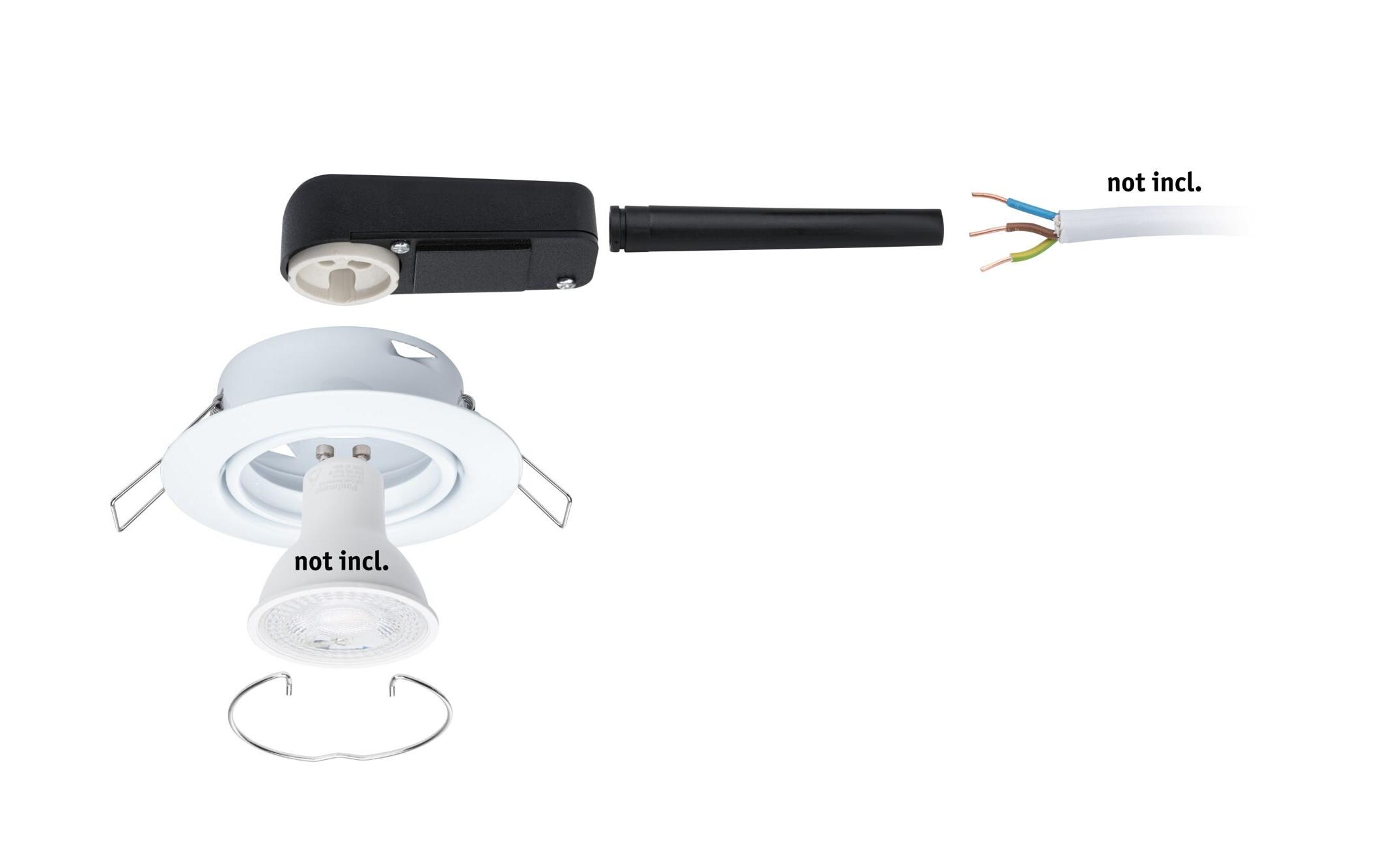 Einbauspot LED Base Basisset, GU10, 10 x 10W, WeissSpotleuchte zur Deckenmontage