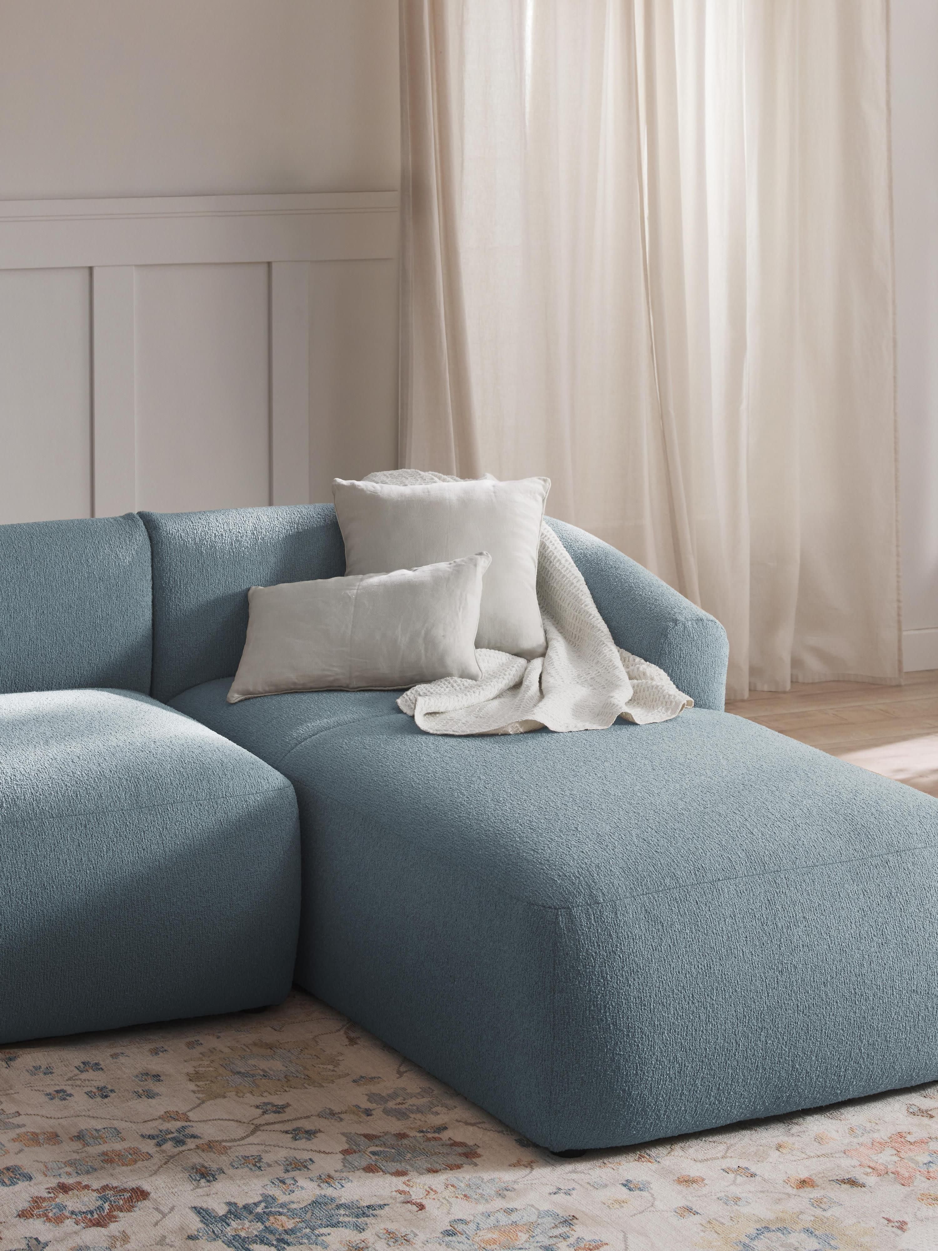 Chaise longue hoekmodule Sofia uit bouclé