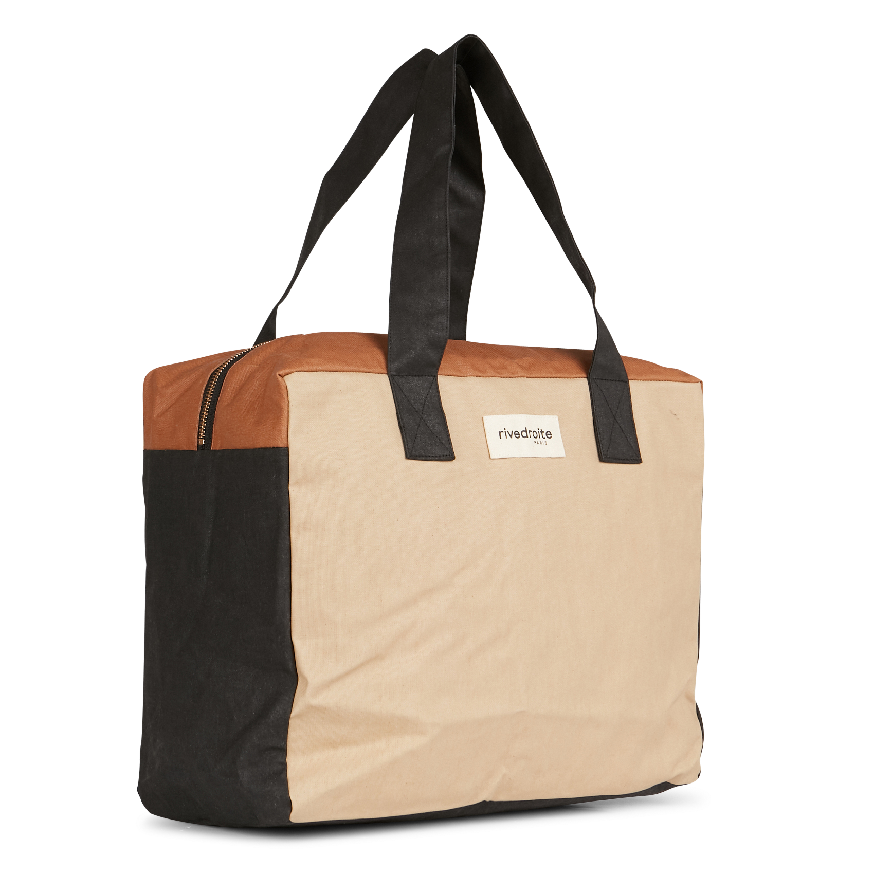 CELESTINS - Sac week-end en coton recyclé imprimé | Beige