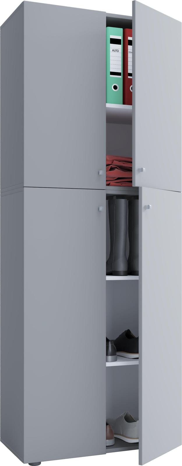Mehrzweckschrank LONA XXL - grau - Holz - 184 cm