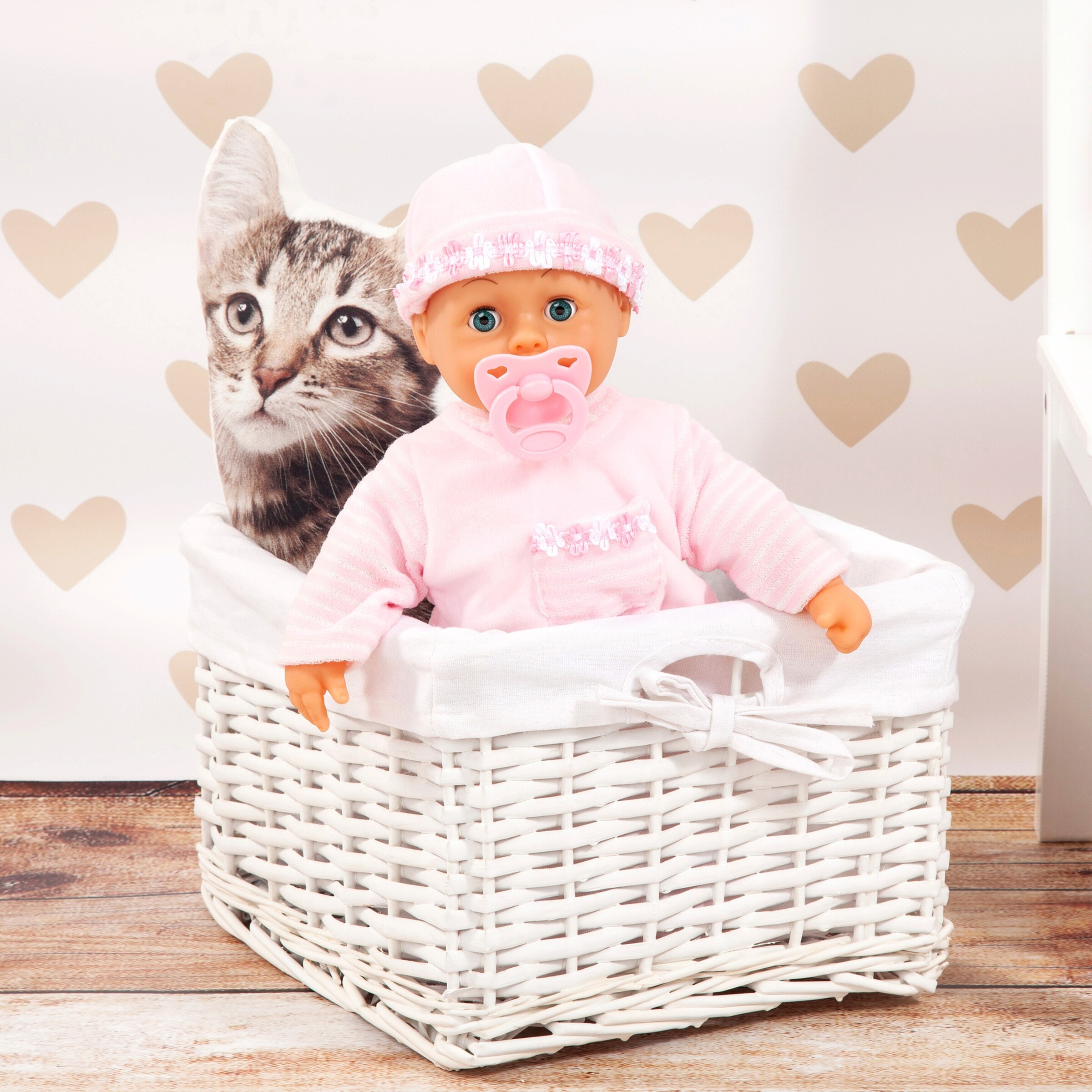 Bayer Design Puppe First Words Baby mit Funktionen 38cm rosa
