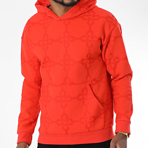 Sweat Capuche A Carreaux UY936 Orange