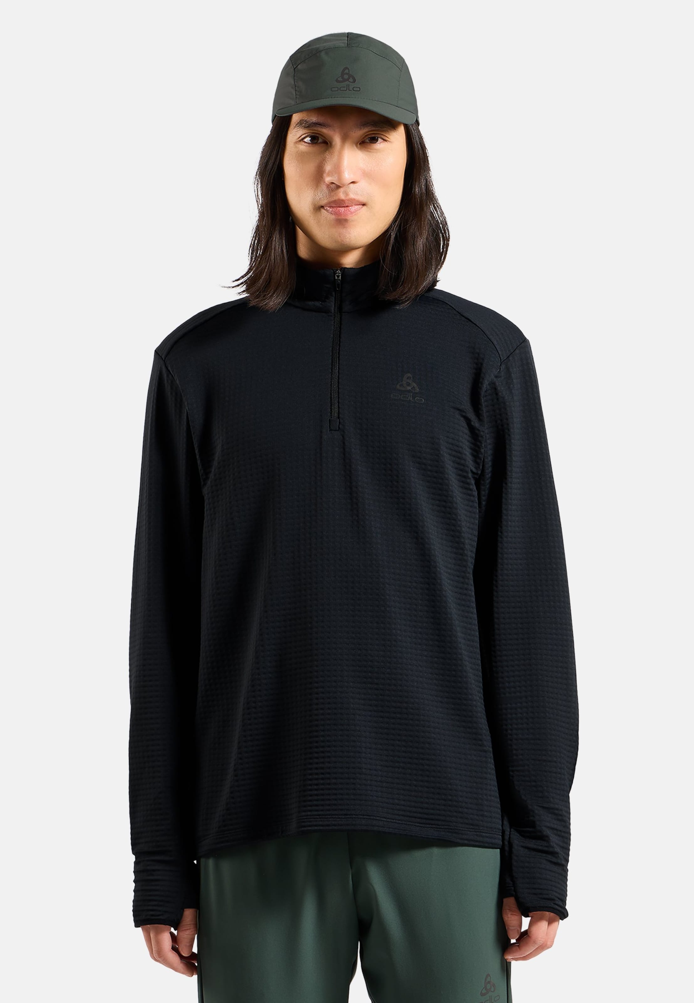 Essentials Thermal Laufshirt mit Halbreissverschluss in black
