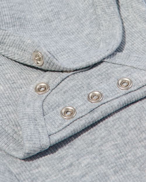 body croisé évolutif côtelé nouveau-né avec bambou stretch gris chiné