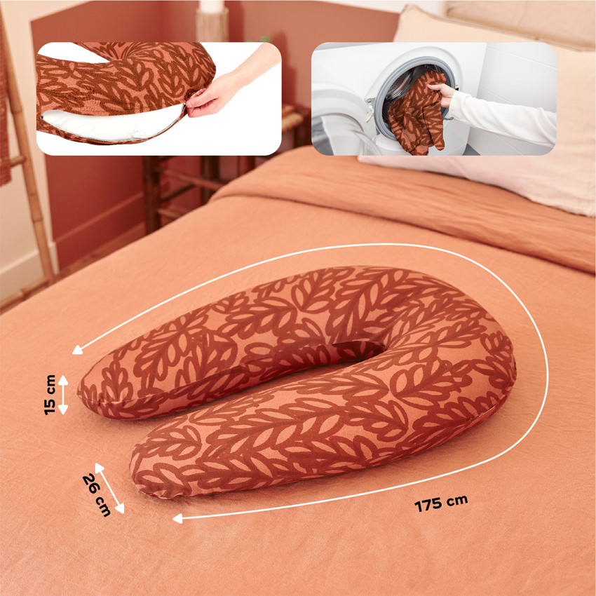 Coussin d'allaitement 2 en 1 B.Love - Vegetal terracotta