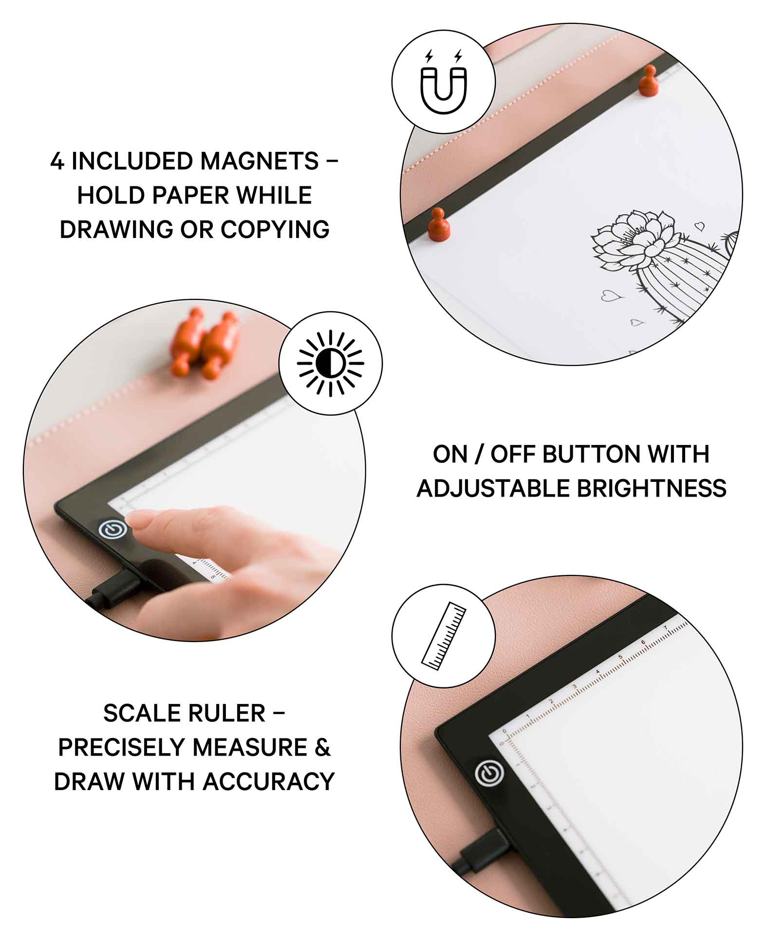 Dimmbares LED Zeichenbrett A3 Hochformat Grafiktablet Lichttisch Kopiertisch