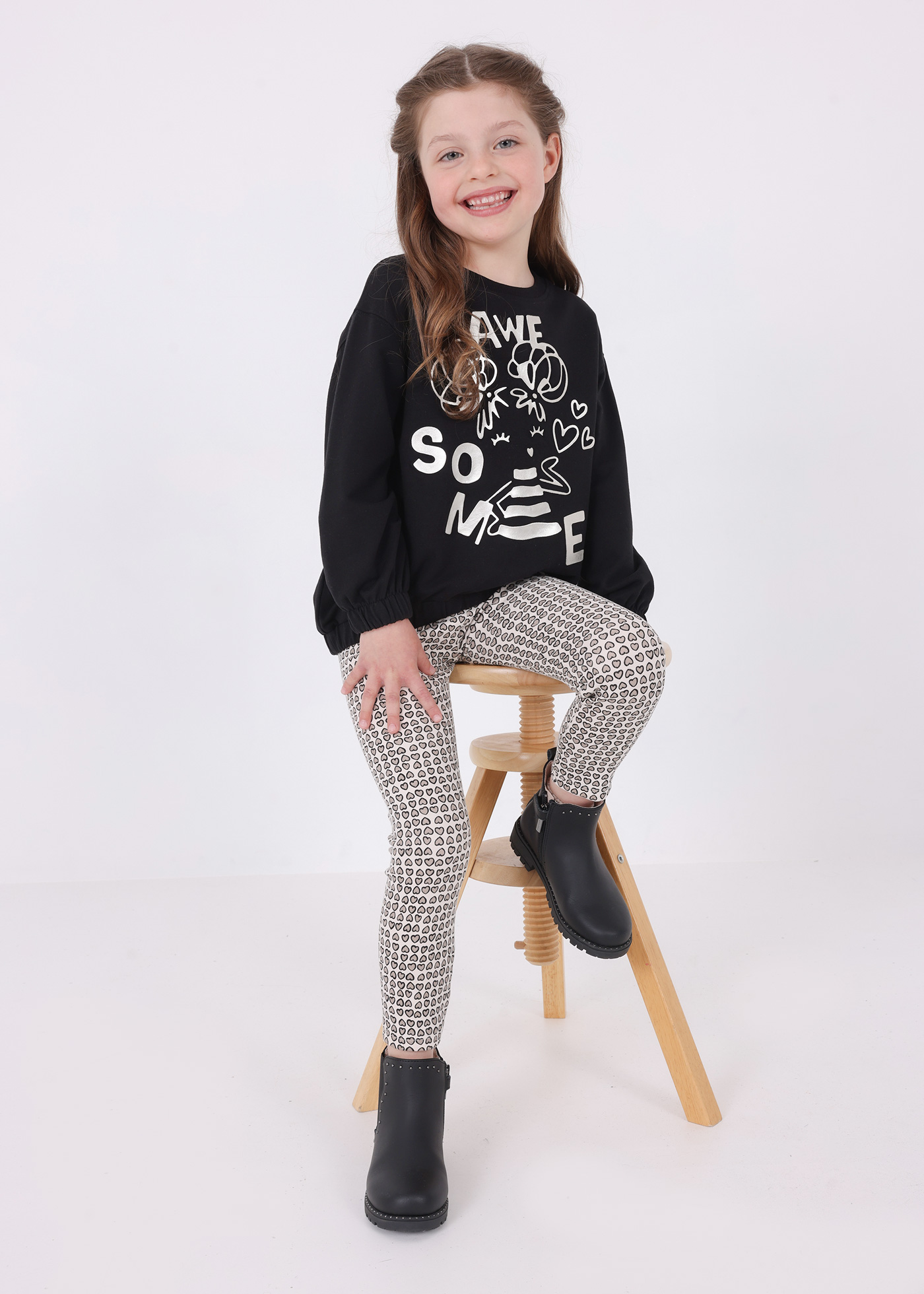 Conjunto de algodão de alta qualidade com duas peças para meninas.