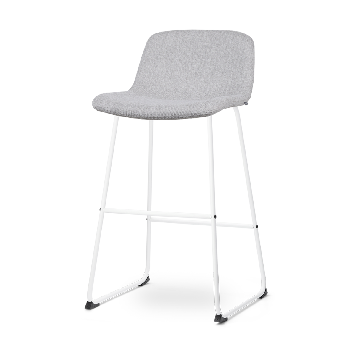 Barkruk Nino-Mats grijs - wit onderstel - 75 cm