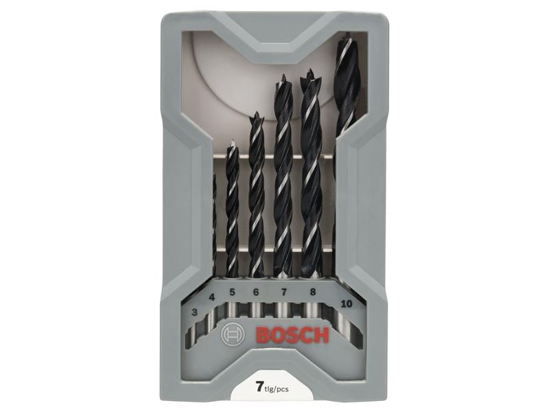 Bosch Professional Holzbohrer-Set 3 - 10 mm, 7-teilig 7-teiliges Holzspiralbohrer-Set, 3 - 10 mm