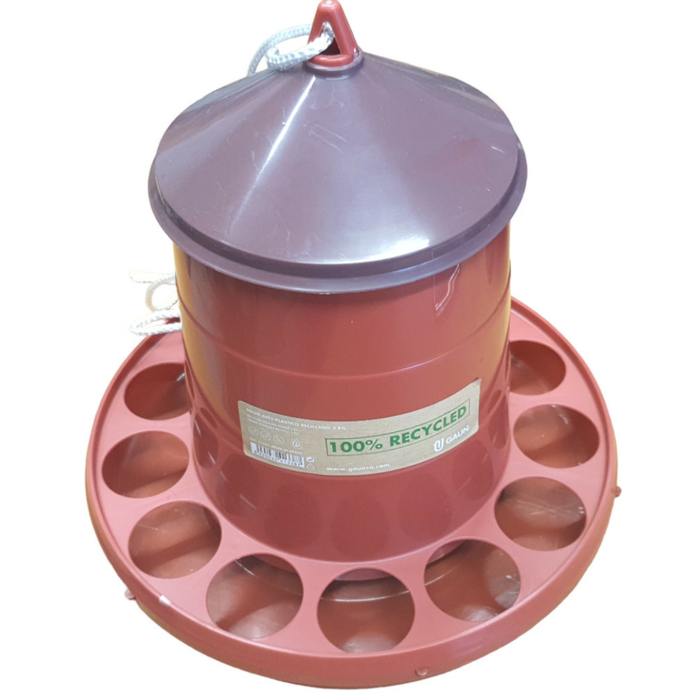 Mangeoire plastique recyclé 2 kg pour volailles