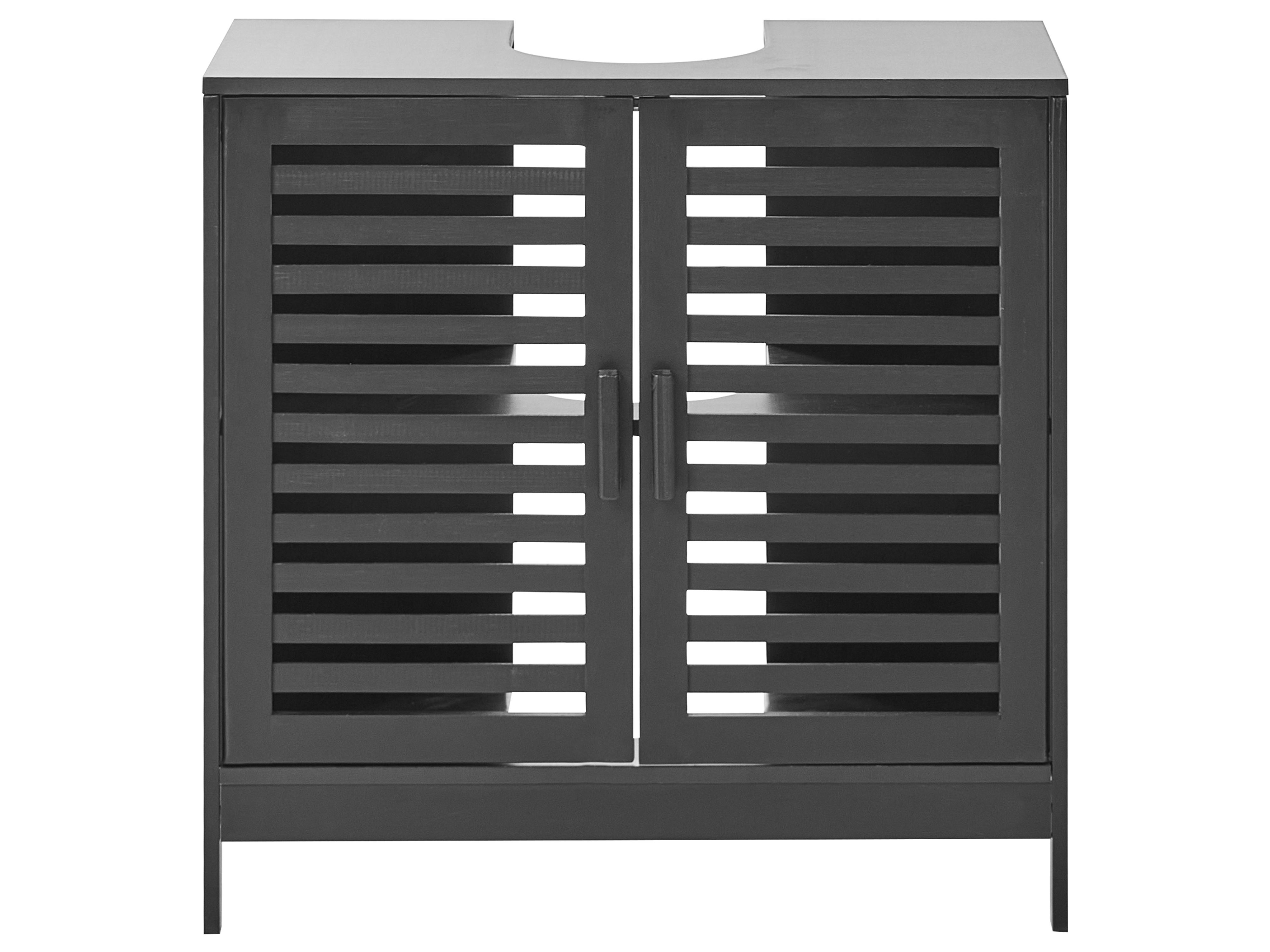 Wastafelkast MISSOULA Bamboehout 60 cm Zwart