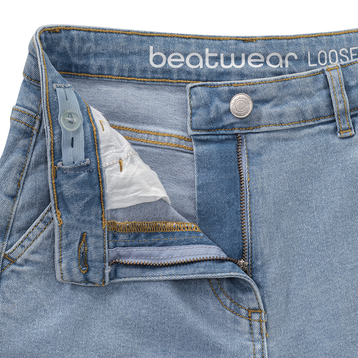 Beatwear Mädchen Loose-Jeans im Cargo-Style hellblau