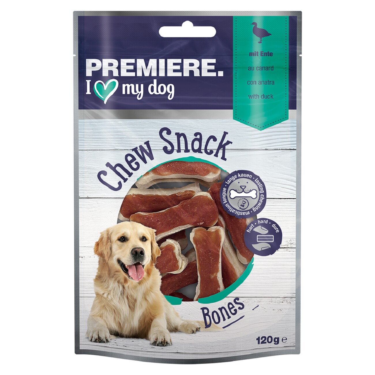 PREMIERE Kauknochen mit Ente 12 Stück, 120 g