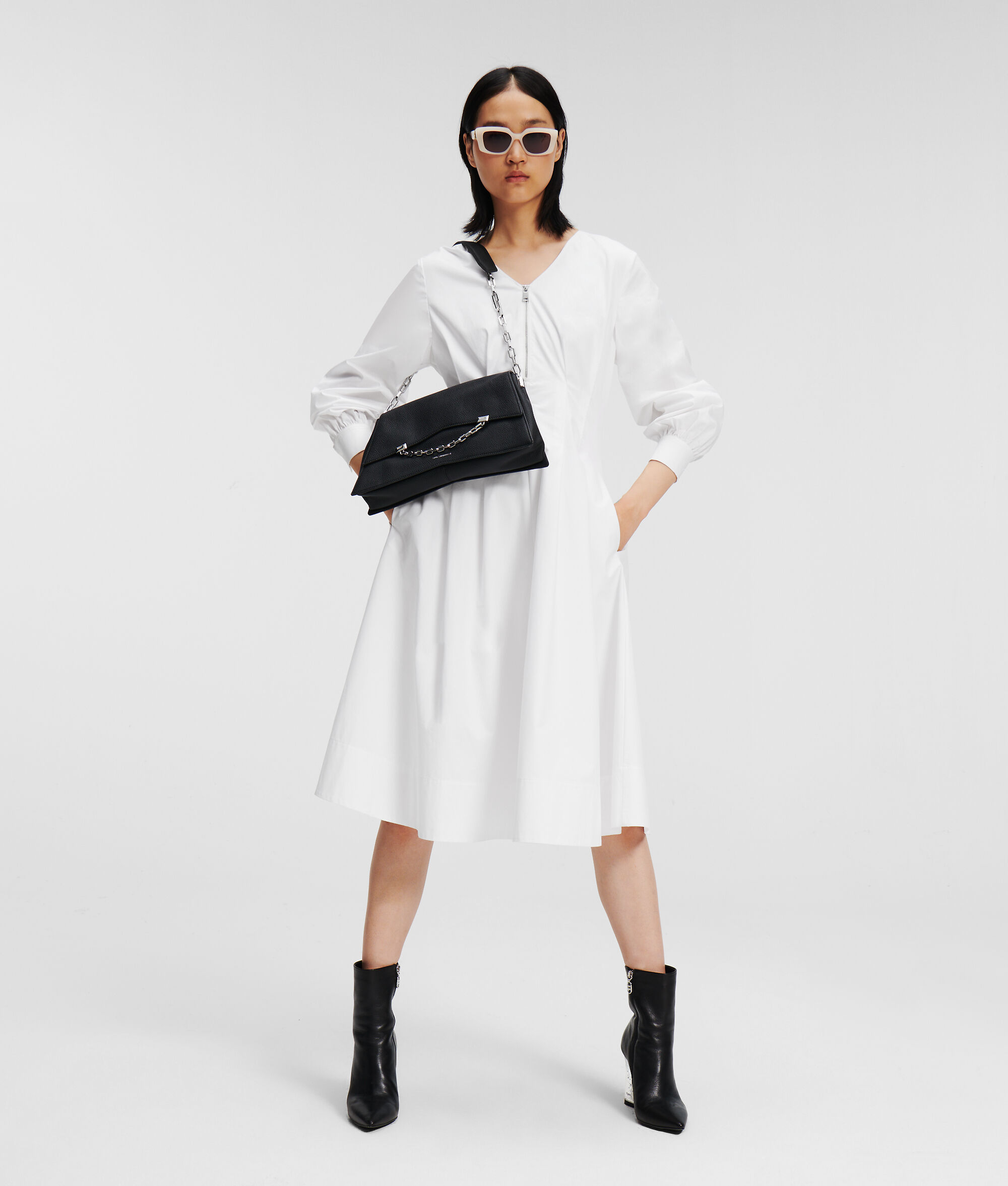 ROBE-CHEMISE À FERMETURE ZIPPÉE SUR LE DEVANT