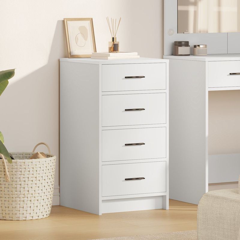 vidaXL Dressoir - Wit - Gelaagd Hout - Vier Lades