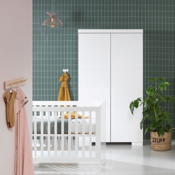Europe Baby Briljant Kledingkast 2-Deurs Wit Hoogglans